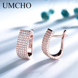 Solid Silver 925 Round Nano CZ Clip Earrings For Women