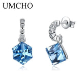 Crystal Stud Earrings 925 Sterling Silver Jewelry for Women
