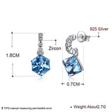 Crystal Stud Earrings 925 Sterling Silver Jewelry for Women