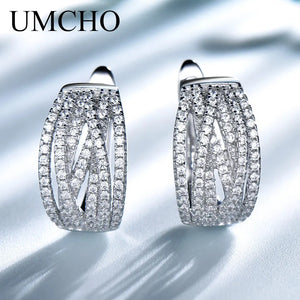 Sterling Silver 925 Clip Earrings Women Anniversary Wedding Gift Jewelry