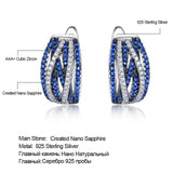 925 Silver Sapphire Clip Earrings for Women Party Wedding Gift