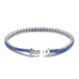 925 Silver Sapphire Tennis Bracelet Romantic Wedding Jewelry