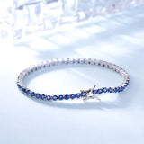 925 Silver Sapphire Tennis Bracelet Romantic Wedding Jewelry