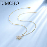 925 Silver Snowflake Necklace for Women Christmas Gift