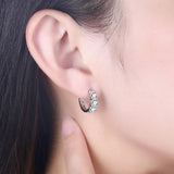 Zircon Gemstone Clip Earrings Solid 925 Sterling Silver Daily Style Gift Jewelry