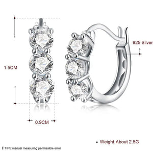 Zircon Gemstone Clip Earrings Solid 925 Sterling Silver Daily Style Gift Jewelry