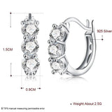 Zircon Gemstone Clip Earrings Solid 925 Sterling Silver Daily Style Gift Jewelry
