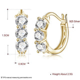 Zircon Gemstone Clip Earrings Solid 925 Sterling Silver Daily Style Gift Jewelry