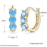 Zircon Gemstone Clip Earrings Solid 925 Sterling Silver Daily Style Gift Jewelry