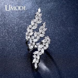 Adjustable Engagement Rings Wedding Flower Rings for Bridal Women Zircon Rings