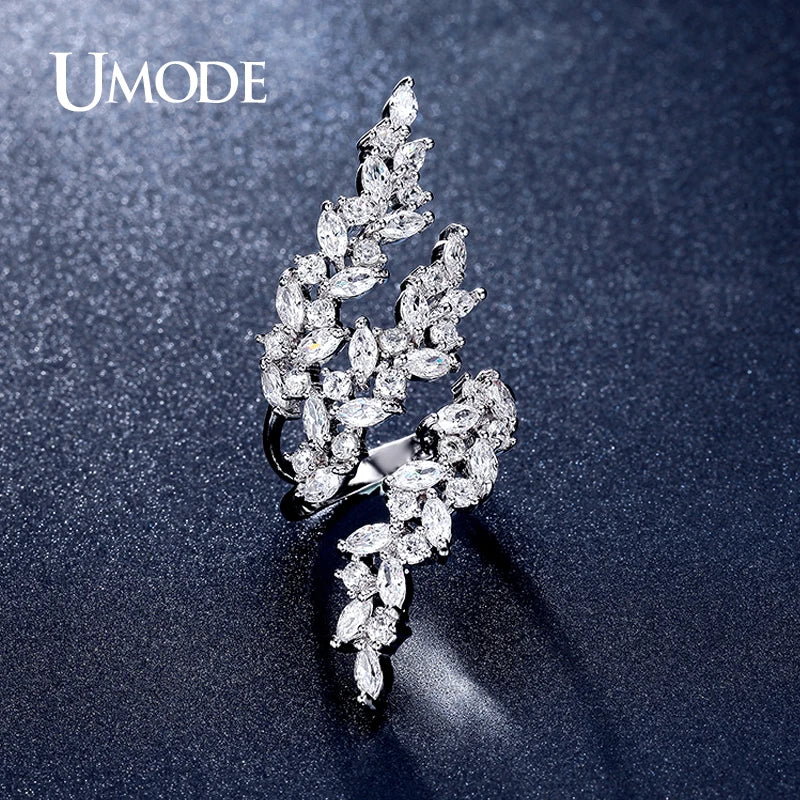 Adjustable Engagement Rings Wedding Flower Rings for Bridal Women Zircon Rings