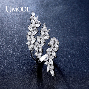 Adjustable Engagement Rings Wedding Flower Rings for Bridal Women Zircon Rings
