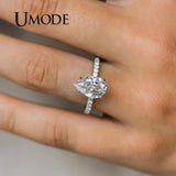 Zircon Stone Pear Cut Engagement Ring Wedding Jewelry