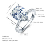 Zircon Stone Pear Cut Engagement Ring Wedding Jewelry