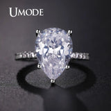 Zircon Stone Pear Cut Engagement Ring Wedding Jewelry