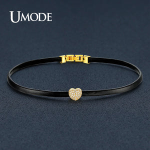 Crystal Bead Leather Choker Necklace Women Christmas Gift AUN0269