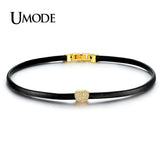 Crystal Bead Leather Choker Necklace Women Christmas Gift AUN0269