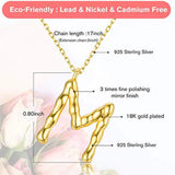 18K Letter Necklace 925 Sterling Silver Link Chain Pendant Jewelry LN0474