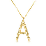 18K Letter Necklace 925 Sterling Silver Link Chain Pendant Jewelry LN0474