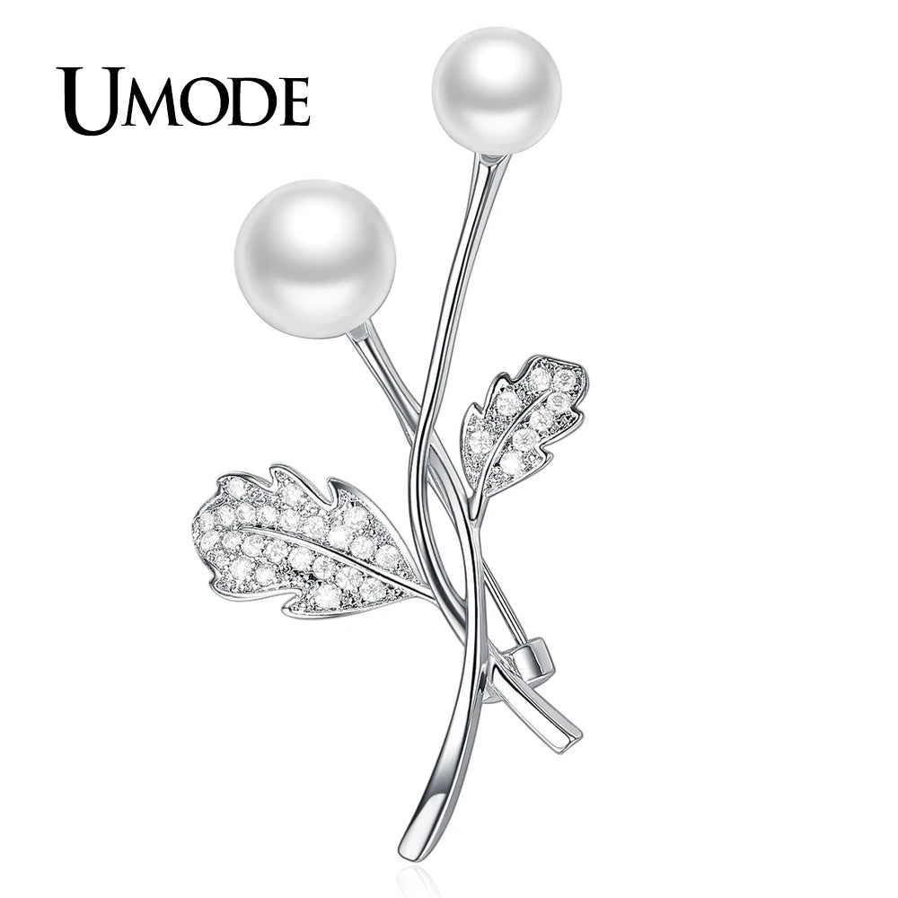 Vintage Style Pearl Large Women Brooch Wedding Jewelry