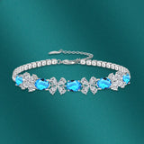 Flower CZ Bracelet for Women Wedding Jewelry
