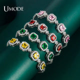 Multicolor Oval CZ Bracelet for Women Wedding Jewelry