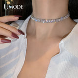 2 Sizes Zirconia Necklaces for Women CZ Necklace Wedding Accessories