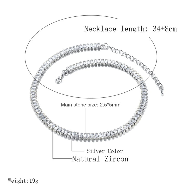 2 Sizes Zirconia Necklaces for Women CZ Necklace Wedding Accessories