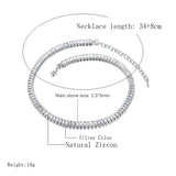2 Sizes Zirconia Necklaces for Women CZ Necklace Wedding Accessories