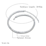 2 Sizes Zirconia Necklaces for Women CZ Necklace Wedding Accessories