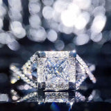 Eternity Ring CZ Wedding Bands Femme Girls Couples Gift UR0667