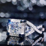 Eternity Ring CZ Wedding Bands Femme Girls Couples Gift UR0667