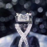 Eternity Ring CZ Wedding Bands Femme Girls Couples Gift UR0667