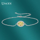 Pink Yellow Oval CZ Bracelet Jewelry Gift for Women UB0235