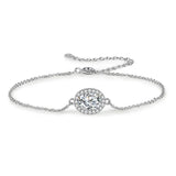 Pink Yellow Oval CZ Bracelet Jewelry Gift for Women UB0235