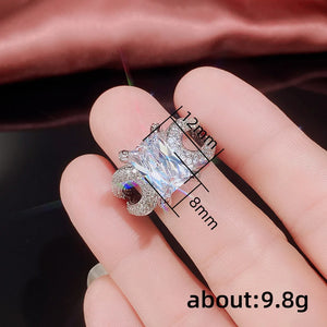 Eternity Ring CZ Wedding Bands Rectangle Cubic Zirconia