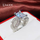Eternity Ring CZ Wedding Bands Rectangle Cubic Zirconia