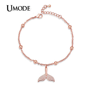 Mermaid Fish Tail CZ Bracelet Crystal Fashionable Jewelry Accessories