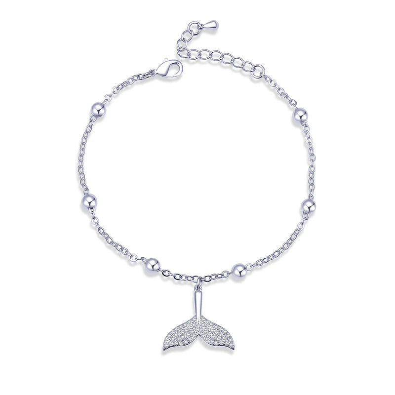 Mermaid Fish Tail CZ Bracelet Crystal Fashionable Jewelry Accessories