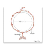 Mermaid Fish Tail CZ Bracelet Crystal Fashionable Jewelry Accessories