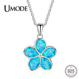 Sterling Silver Daisy Flower Pendant Opal Slide Charm Necklace ULN0482