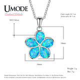 Sterling Silver Daisy Flower Pendant Opal Slide Charm Necklace ULN0482