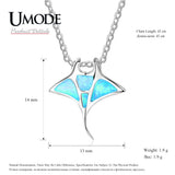 925 Silver Mobula Fish Pendant Necklace for Women ALN0479
