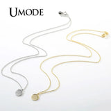 925 Silver Necklace Round Pendant Link Chain Jewelry