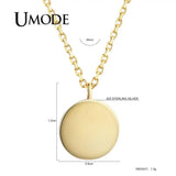 925 Silver Necklace Round Pendant Link Chain Jewelry