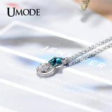 925 Silver Star Crystal Pendant Necklace Zircon Chain Silver Jewelry