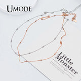 925 Sterling Silver Rose Beads Chocker Necklace for Women