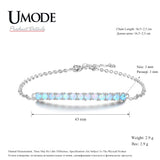 925 Silver Opal Charm Bracelet for Women ULB0143