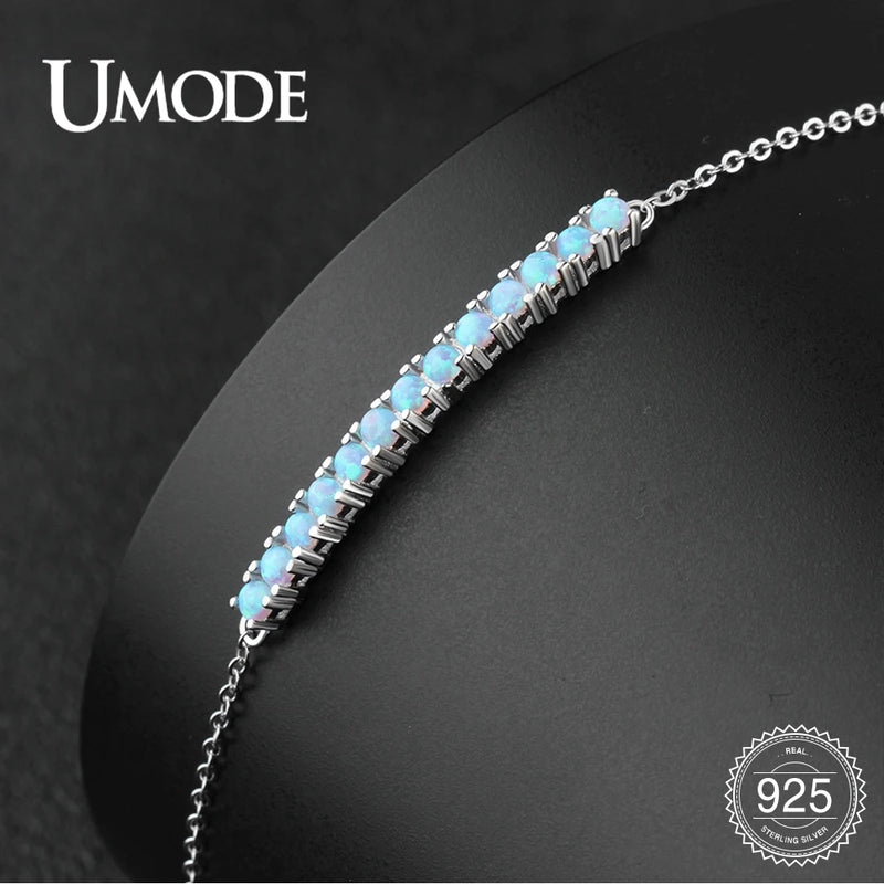 925 Silver Opal Charm Bracelet for Women ULB0143