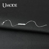 925 Silver Opal Charm Bracelet 4mm Round Adjustable Chain ULB0142
